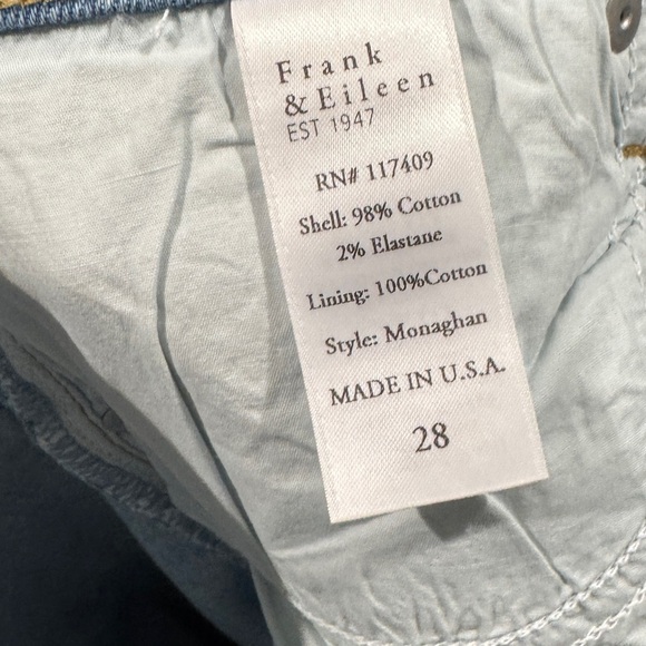 Frank & Eileen Monaghan Button Fly High Rise Raw Hem Straight Leg Mom Jeans 28 - Picture 14 of 14